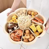 Multi-Compartment Vegetable & Hot Pot Platter with Drainer