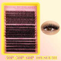 60D 100D 3D Cluster False Eyelash Set - DIY Segmented Lashes with Hot Melt Style for Dense, Natural Look