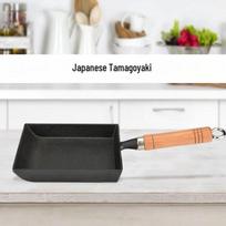 Japanese Cast Iron Tamagoyaki Omelet Pan juoda