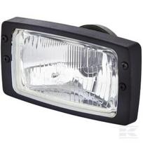 Priekinis žibintas halogeninis, stačiakampis, 12V, skaidrus, tvirtinamas varžtais, 182x94x102mm, AMP kištukas, Hella 1AB006213001