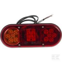 Galinė lempa LH LED, stačiakampė, 12/24V, raudona/oranžinė, 205x53,6x80 mm, gopart LA45007
