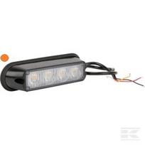 Įspėjamasis žibintas LED, 12W, 12–24V, geltonas, tvirtinamas varžtais, 132x34x30 mm, 4 LED, Kramp LA20011