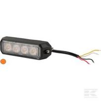 Įspėjamasis žibintas LED, 12W, 12–24V, geltonas, tvirtinamas varžtais, 96x28x19 mm, 4 LED, Kramp LA20013