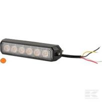 Įspėjamasis žibintas LED, 18W, 12–24V, geltonas, tvirtinamas varžtais, 128x28x19 mm, 6 LED, Kramp LA20014