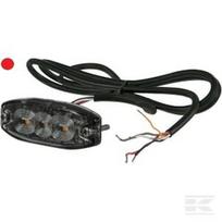 Mirksintis įspėjamasis žibintas LED, stačiakampis, 10/30V, raudonas, 82x30x9 mm, 3 LED, Kramp LA20073R