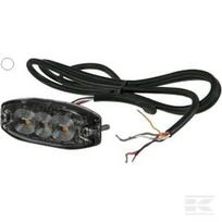 Mirksintis įspėjamasis žibintas LED, stačiakampis, 10/30V, baltas, 82x30x9 mm, 3 LED, Kramp LA20073W
