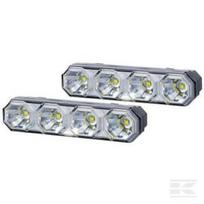Dienos šviesos žibintas LED, 6/6W, stačiakampis, 12/24V, baltas, 120,5x31,7x32 mm, 4 LED, Kramp LA80030