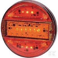 Daugiafunkcė galinė lempa LED, apvali, 12–24V, Ø140 mm, 5 kontaktų, Kramp LA40012