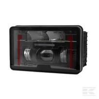 Priekinis žibintas LED, 23/45W, stačiakampis, 12–24V, 168x107x82 mm, tolimosios/trumposios, šildomas, Kramp LA80065