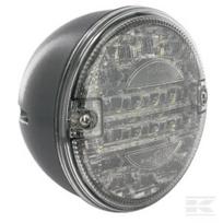 Atbulinės eigos žibintas LED, apvalus, 24V, skaidrus, tvirtinamas varžtais, Ø140mm, 1 LED, Britax L1402L24V