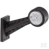 Gabaritinis žibintas LH LED, apvalus, 12/24V, raudona/balta, tvirtinamas varžtais, 142.5x45x160mm, 8 LED, Hella ValueFit 2XS357004031