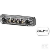 LED gabaritinis žibintas, stačiakampis, 12V, baltas, tvirtinamas varžtais, 65x11x16 mm, 4 LED, Hella ValueFit 2PG357010021