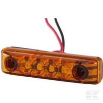 LED gabaritinis žibintas, stačiakampis, 12V, geltonas, tvirtinamas varžtais, 65x11x16 mm, 4 LED, Hella ValueFit 2PS357010001