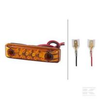 LED gabaritinis žibintas, stačiakampis, 24V, geltonas, tvirtinamas varžtais, 65x11x16 mm, 4 LED, Hella ValueFit 2PS357010101