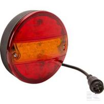 Daugiafunkcė galinė lempa LED, apvali, 12V (integruota varža), Ø142mm, 5 kontaktų, Kramp LA40040