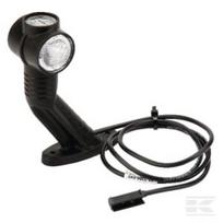 Gabaritinis žibintas LH LED, apvalus, 24V, raudona/balta/oranžinė, tvirtinamas varžtais, DC kištukas, Aspöck 313304047