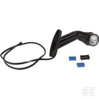 Gabaritinis žibintas RH LED, apvalus, 12V, raudona/balta/oranžinė, tvirtinamas varžtais, DC kištukas, Aspöck 313309017