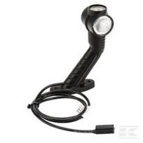 Gabaritinis žibintas RH LED, apvalus, 24V, raudona/balta/oranžinė, tvirtinamas varžtais, DC kištukas, Aspöck 313304057