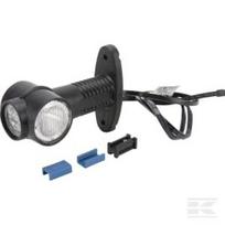 Gabaritinis žibintas LED, apvalus, 12V, raudona/balta/oranžinė, tvirtinamas varžtais, DC kištukas, Aspöck 313309027