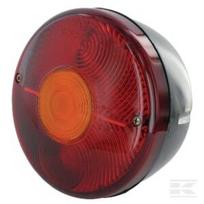 Galinė lempa apvali, raudona/gintarinė, prisukama, Ø140 mm, AMP jungtis, Cobo 221900001