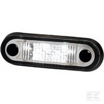 Gabaritinis žibintas LED, 0.50W, stačiakampis, 12/24V, baltas, tvirtinamas varžtais, 84x2 LED, Hella 2XT959510427