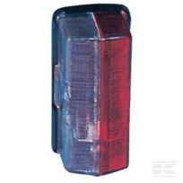 Gabaritinis žibintas, stačiakampis, 12/24V, raudona/balta, tvirtinamas varžtais, 92x37x43mm, Jokon 120007000