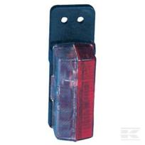 Gabaritinis žibintas, stačiakampis, 12/24V, raudona/balta, tvirtinamas varžtais, 122x37x43mm, Jokon 120007010