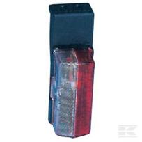 Gabaritinis žibintas, stačiakampis, 12/24V, raudona/balta, tvirtinamas varžtais, 124x37x43mm, Jokon 120007020