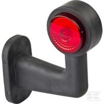 Gabaritinis žibintas RH LED, apvalus, 12/24V, raudona/skaidri, tvirtinamas varžtais, 125x145mm, Waś 1400300294BCP