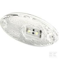Gabaritinis LED žibintas ovalus, 12/24V, baltas, tvirtinamas varžtais, 102x46 mm, Waś 1400300309P