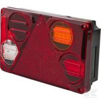 Galinė lempa RH LED, stačiakampė, 12/24V, geltona/balta/raudona, tvirtinama varžtais, 232x142mm, Waś 1400300395