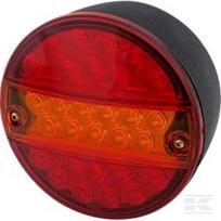 Galinė lempa LED, apvali, 12/24V, geltona/raudona, tvirtinama varžtais, 142x142mm, Waś 1400681220