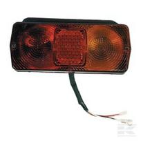Galinė lempa dešinė (RH) stačiakampė, 12V, raudona/gintarinė, prisukama, 184x76 mm, 4 pin, Cobo 2369000