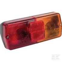 Galinė lempa stačiakampė, 12V, raudona/gintarinė, prisukama, 184x76 mm, AMP jungtis, Cobo 2430000