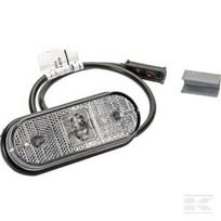 Gabaritinis žibintas LED, ovalus, 24V, baltas, tvirtinamas varžtais, 119x, Aspöck 317704017