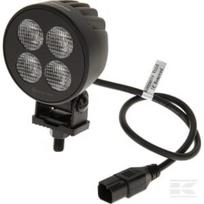 Darbinis žibintas LED, 24W, 2556lm, apvalus, 12/24V, baltas, 83.9x99.5x59mm, Deutsch kištukas, Flood, 4 LED LA10831