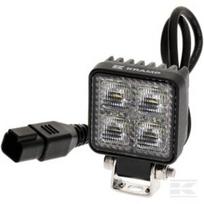 Darbinis žibintas LED, 12W, 1200lm, kvadratinis, 12/24V, baltas, 53.7x75.5x32.3mm, Deutsch kištukas, Flood, 8 LED LA10605