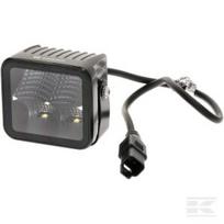 Netiesioginis darbinis žibintas LED, 40W, 4800lm, kvadratinis, 12/24V, baltas, 81x82.5x67.5mm, Deutsch kištukas, Flood, 4 LED LA10608