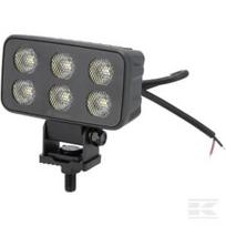 Darbinis žibintas LED, 60W, 4630lm, stačiakampis, 12/24V, baltas, 115x65x47mm, Deutsch kištukas, Flood, 12 LED LA10834