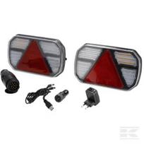 Belaidis LED žibintų komplektas, CANBUS, stačiakampis, 12V, Li-ion, magnetinis, 245x151x45mm, 13-pin kištukas, dinaminis posūkis LA60060