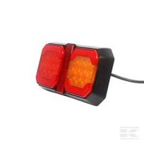 Daugiafunkcė galinė lempa LED, 12-24V, 209x100x30mm, 1.5m laidas, oranžinė/raudona, Kramp LA40090