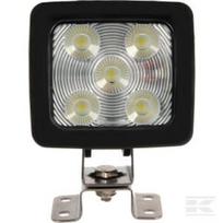 Darbinis žibintas LED, reguliuojamas, 60W, 1820/5200lm, kvadratinis, 10/30V, baltas, Deutsch kištukas, ultra wide flood, 20 LED, Kramp LA10410DB