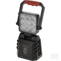 Įkraunamas LED darbinis prožektorius, baltas / oranžinis, 9 galingi LED, su sieniniu laikikliu LA8333