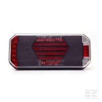 Daugiafunkcė galinė lempa LED, kairė, raudona/oranžinė/balta, 12-24V, 236x104x40.5mm LA40110L