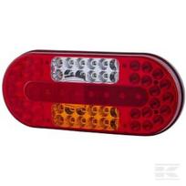Galinė lempa LH (kairė) LED, stačiakampė, 10/30V, raudona/geltona/skaidri, tvirtinama varžtais, 323x38x134mm, Hella ValueFit 2VP357017011
