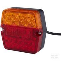 Galinė lempa LED, kvadratinė, 9/36V, raudona/geltona, tvirtinama varžtais, 101.3x41.2x94.7mm, 25 LED, Hella ValueFit 2VB357023011