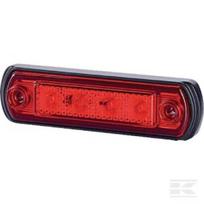 Gabaritinis žibintas LED, 0.5/1W, stačiakampis, 12/24V, raudonas, 82x31x15mm, 4 LED, gopart LA35058