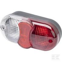 Galinė lempa kairė apvali, 12/24 V, gintarinė/raudona, prisukama, 162,5x, AMP jungtis, Cobo 212440000