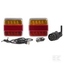 Belaidis LED priekinių žibintų komplektas, kvadratinis, 12V, Li-ion, magnetinis, 106x98, 7-pin, Kramp LA60025