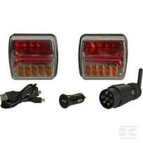 Belaidis LED žibintų komplektas, kvadratinis, 12V, Li-ion, magnetinis, 110x103, 7-pin, Kramp LA60035